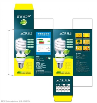 螺旋节能灯包装图片素材